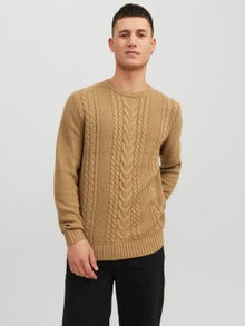 Jack & Jones Ensfarvet Striktrøje med rund hals -Otter - 12236314