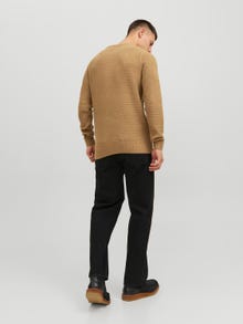 Jack & Jones Ensfarvet Striktrøje med rund hals -Otter - 12236314