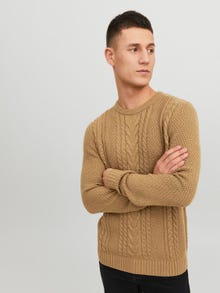 Jack & Jones Einfarbig Strickpullover mit Rundhals -Otter - 12236314