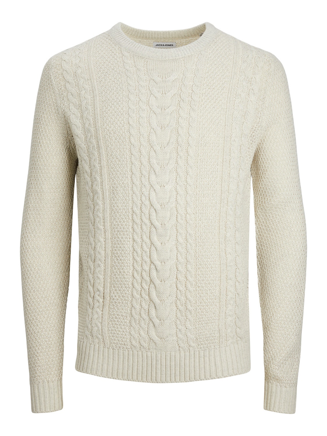 Jack & Jones Einfarbig Strickpullover mit Rundhals -White Melange - 12236314