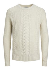 Jack & Jones Vienspalvis Apatinis megztinis -White Melange - 12236314