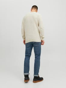 Jack & Jones Plain Crew Neck Jumper -White Melange - 12236314