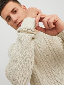 Jack & Jones Einfarbig Strickpullover mit Rundhals -White Melange - 12236314