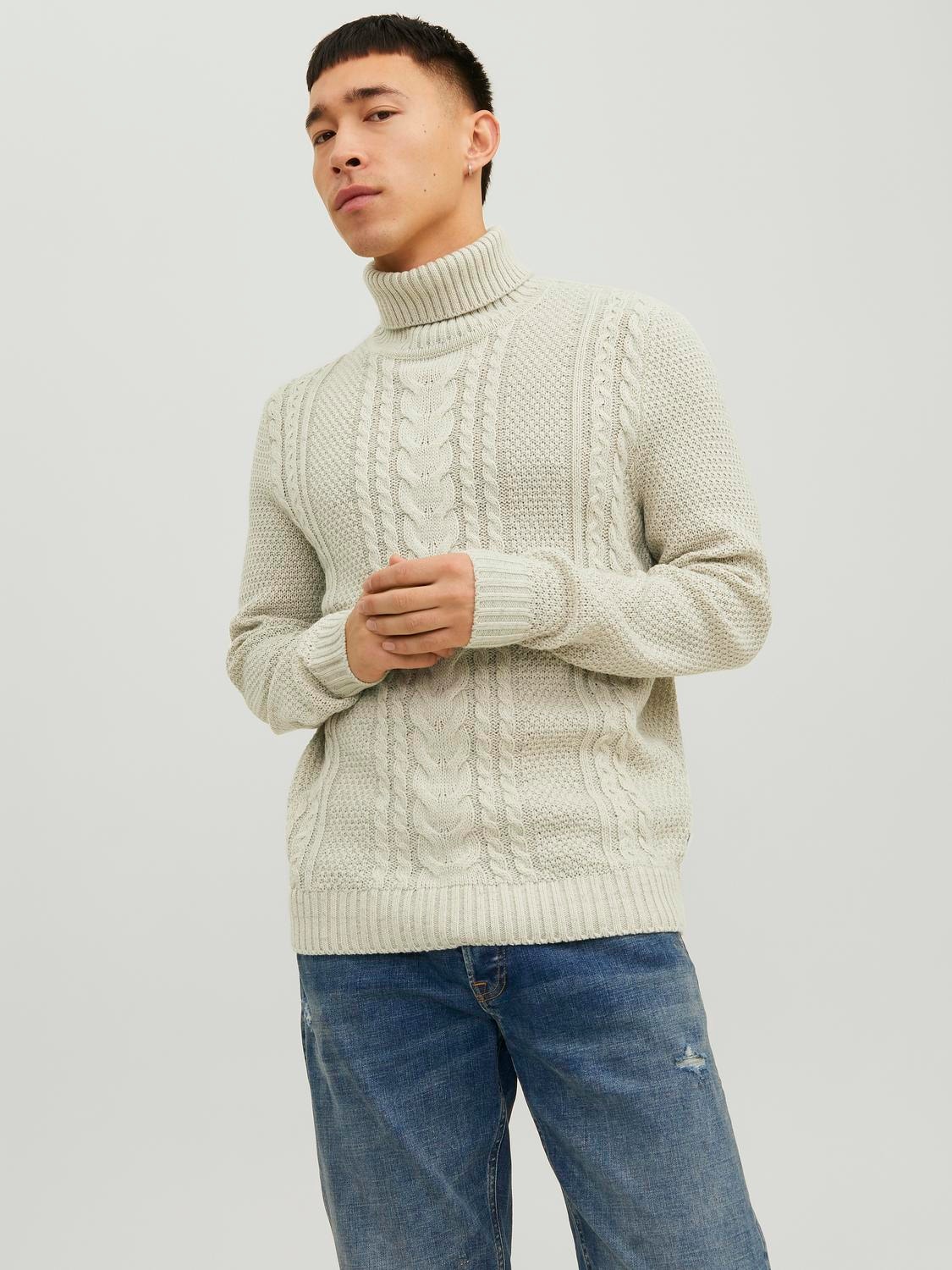 Jack & Jones Bez vzoru Rolák -White Melange - 12236315