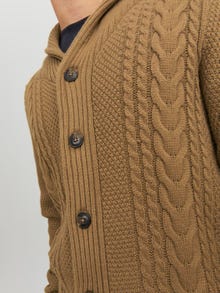 Jack & Jones Plain Knitted cardigan -Otter - 12236318
