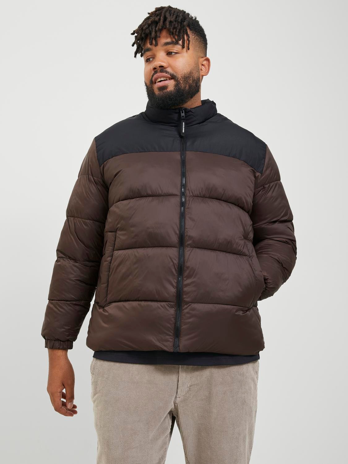 Jack & Jones Plus Size Puffer jacket -Seal Brown - 12236356