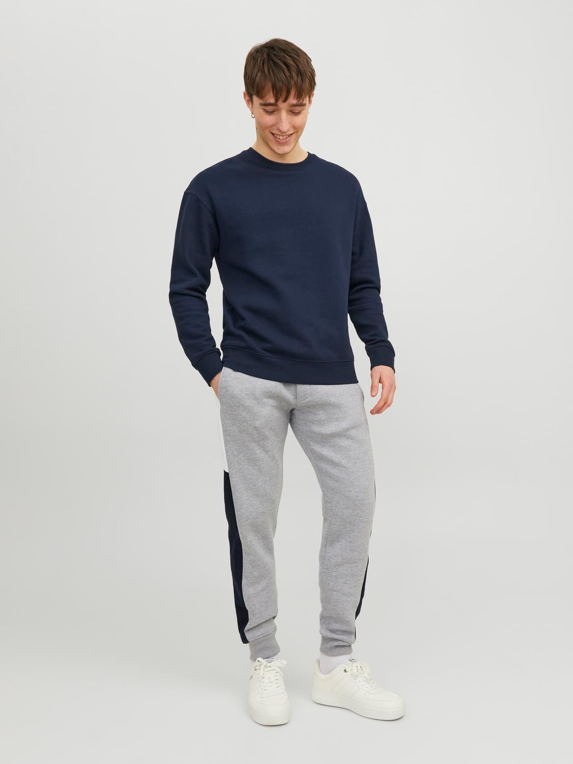 Jack & Jones Παντελόνι Slim Fit Φόρμα -Light Grey Melange - 12236372