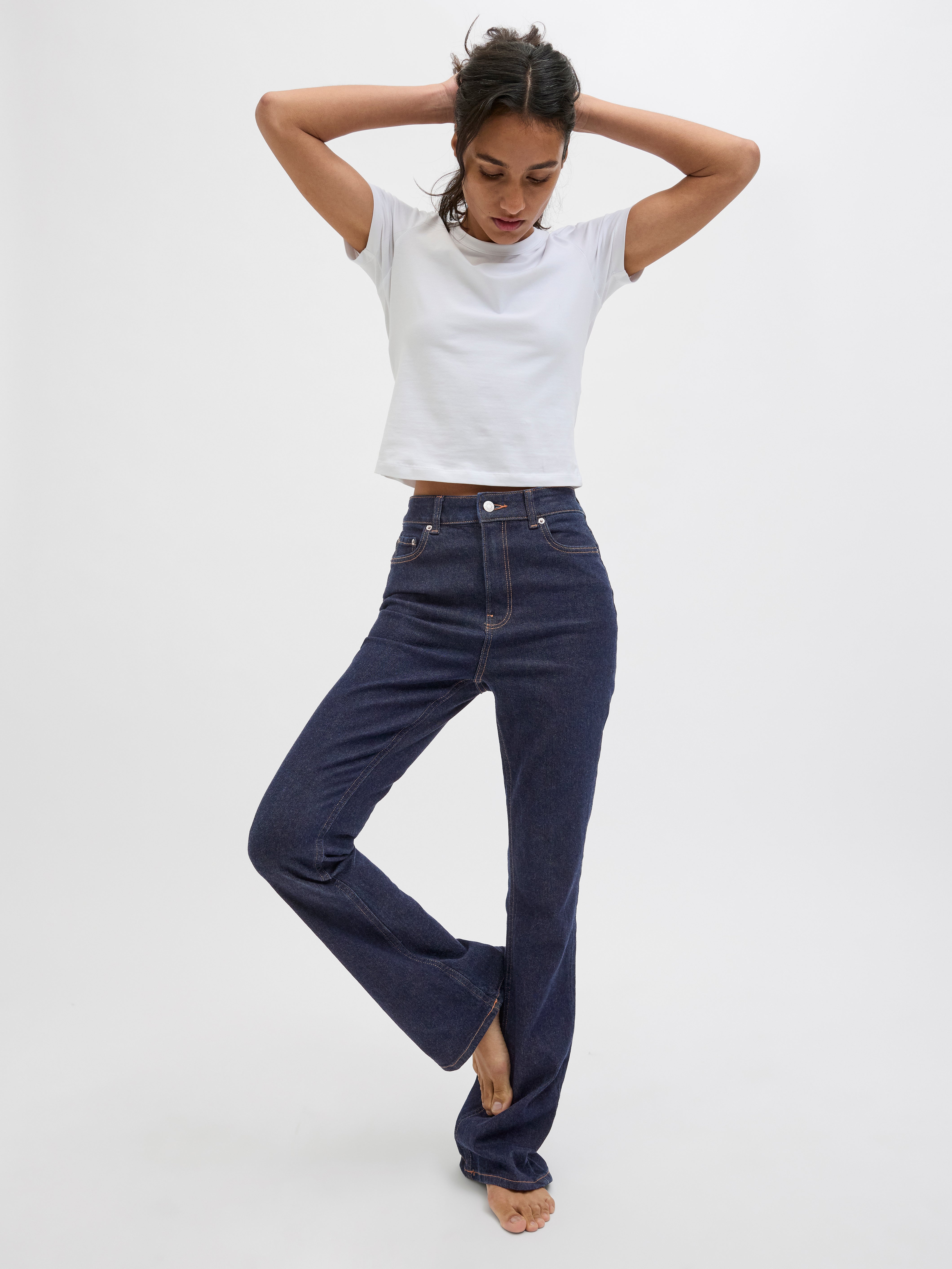 JXTURIN BOOTCUT HW JEANS C7057 DNM NOOS | Dark Blue | JJXX®