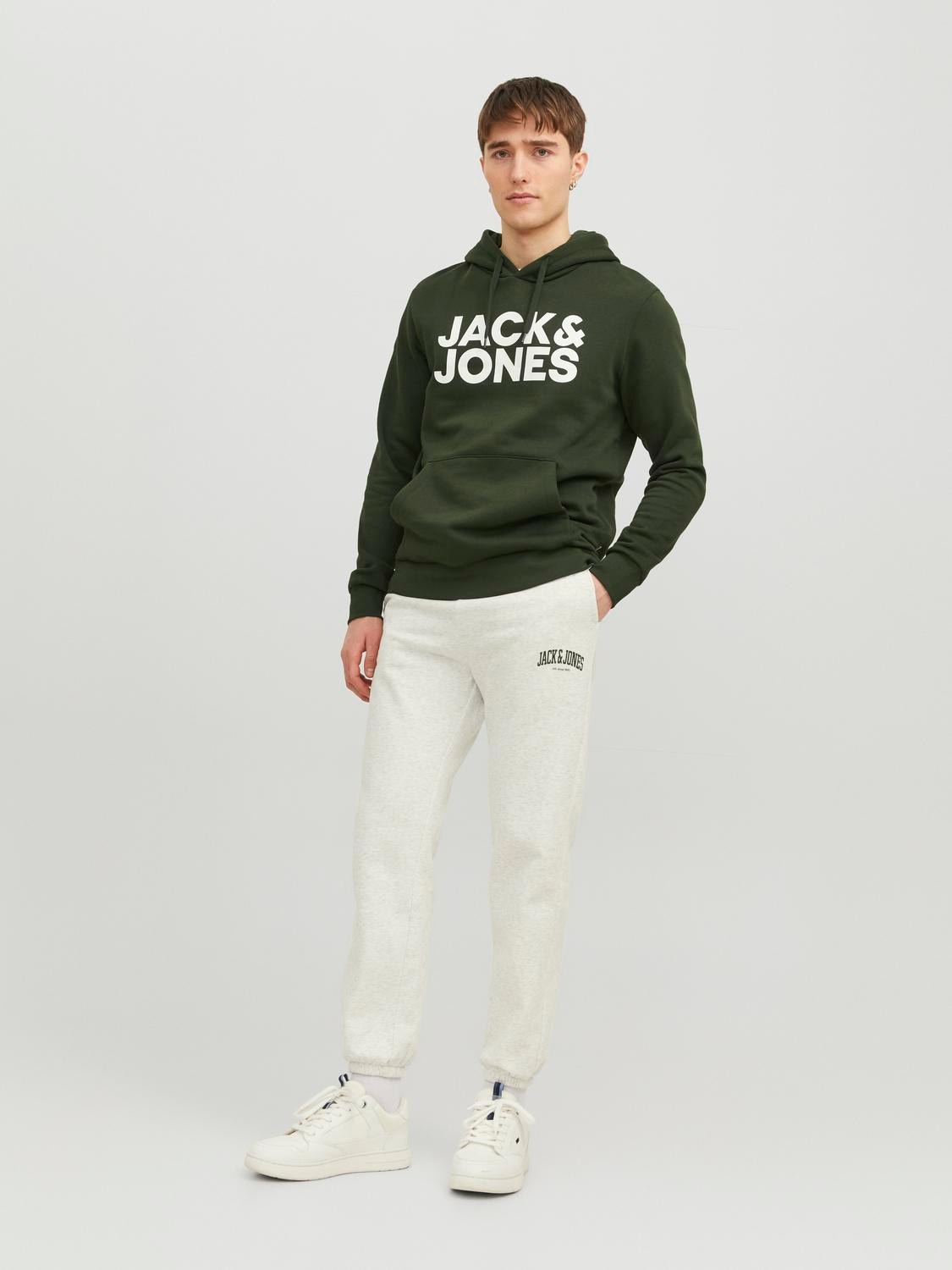 Jack & Jones Loose Fit Joggingbroek -White Melange - 12236479