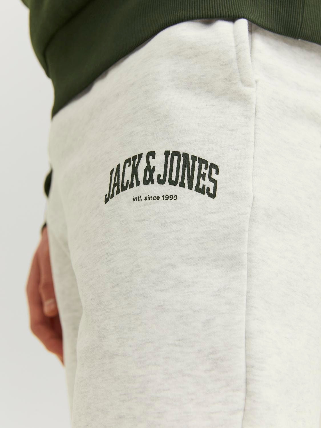 Jack & Jones Παντελόνι Loose Fit Φόρμα -White Melange - 12236479