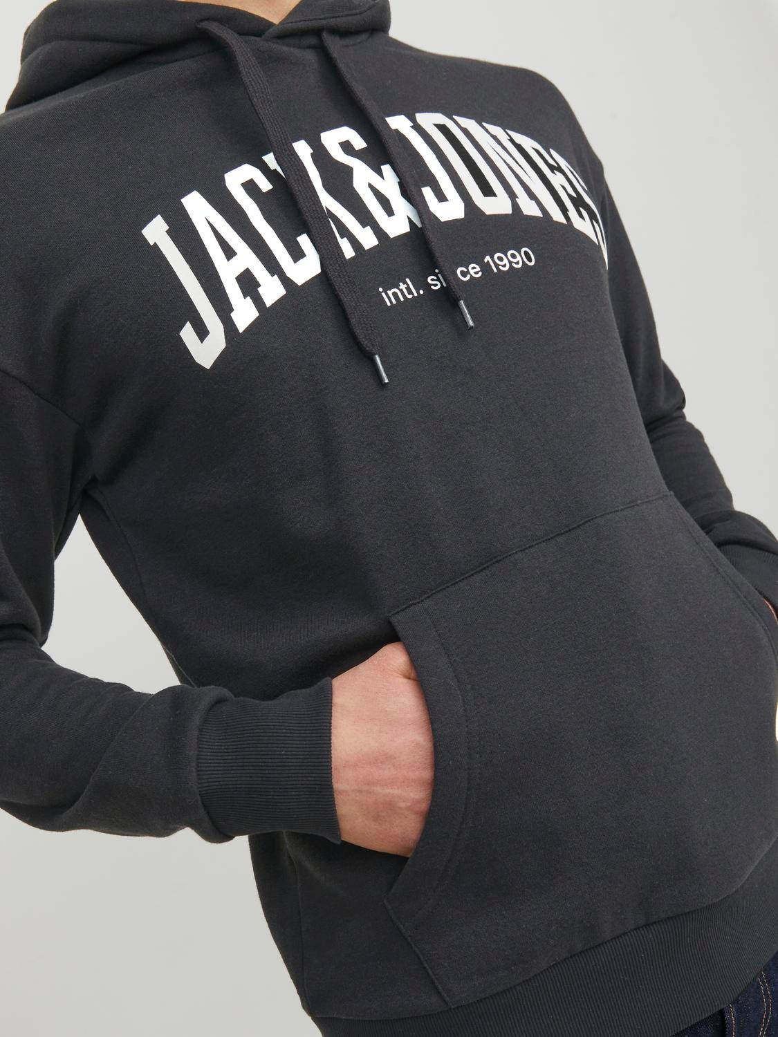 Jack & Jones Logo Hoodie -Black - 12236513