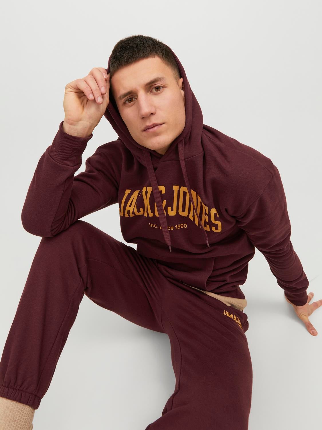 Jack and jones red hoodie new arrivals