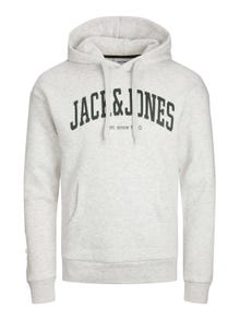 Jack & Jones Hoodie Logo -White Melange - 12236513