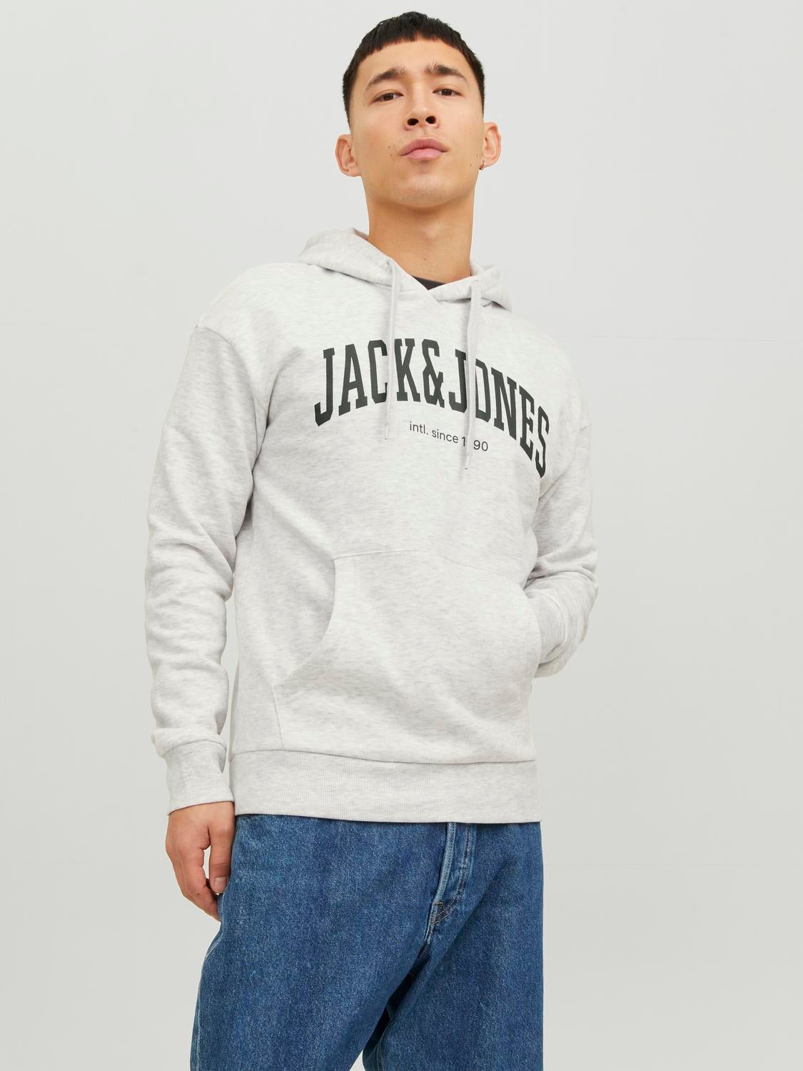 Jack jones grey online hoodie