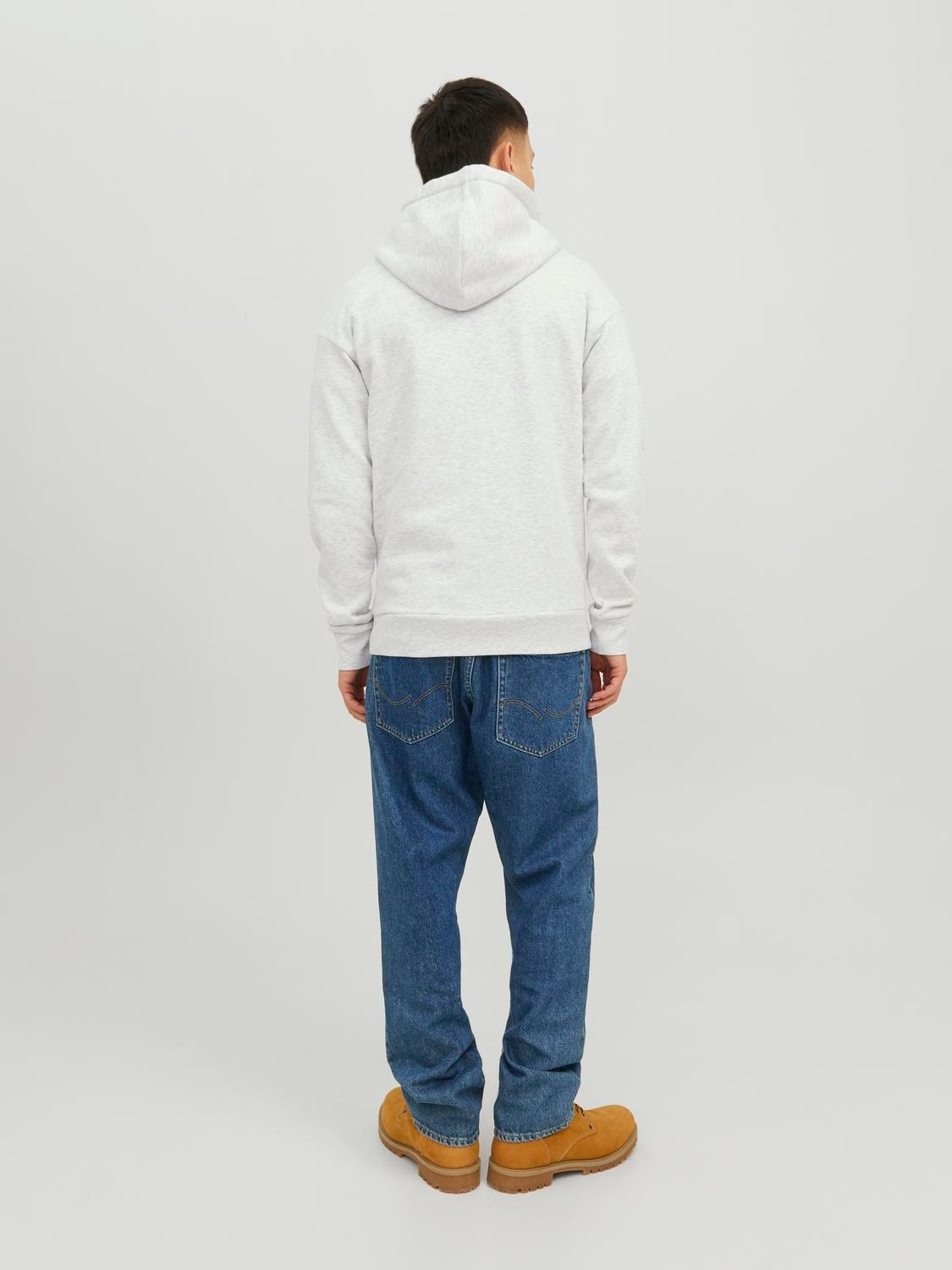 Jack & Jones Logo Kapuzenpullover -White Melange - 12236513