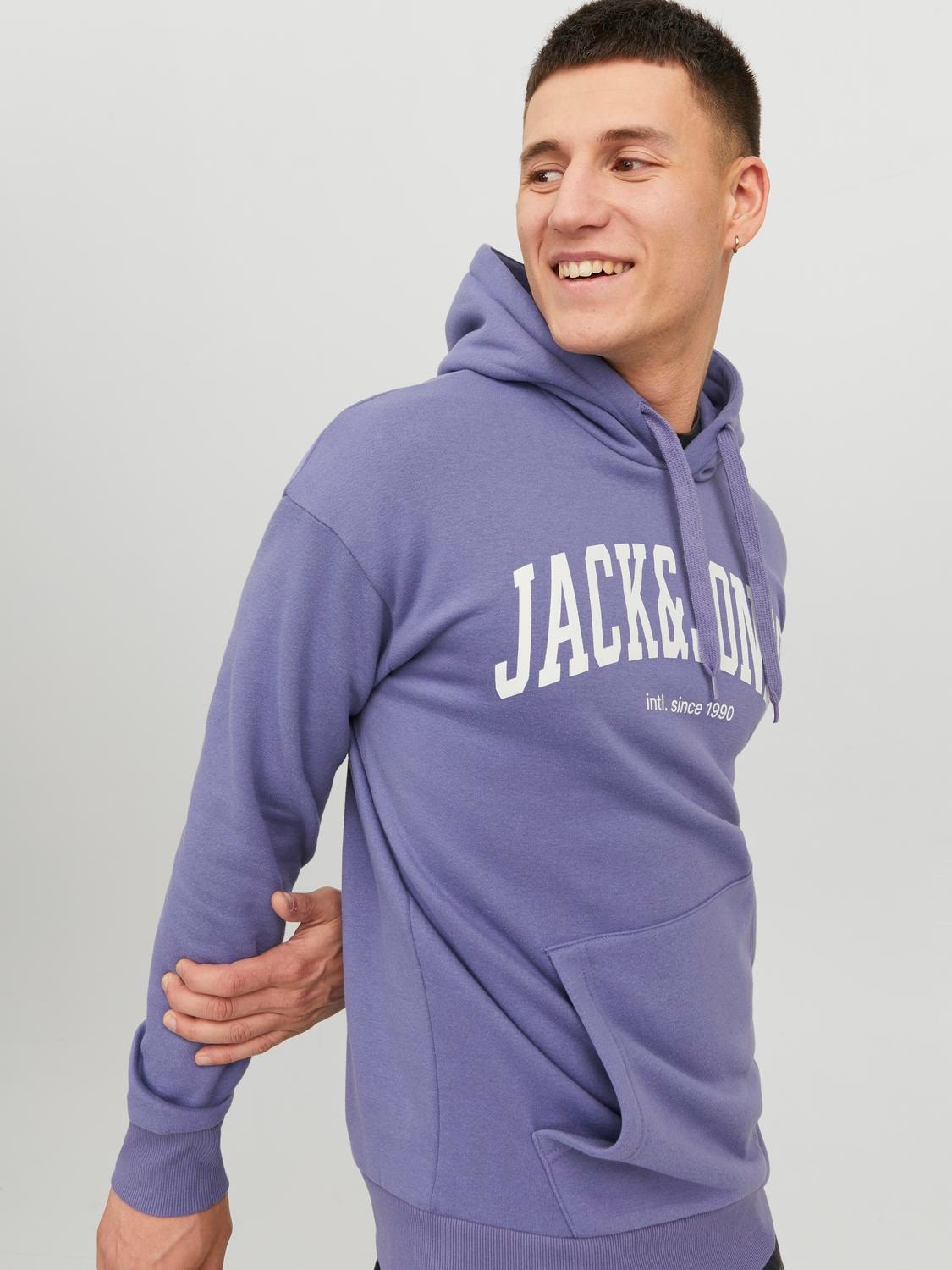 Jack & Jones Logo Hoodie -Twilight Purple - 12236513