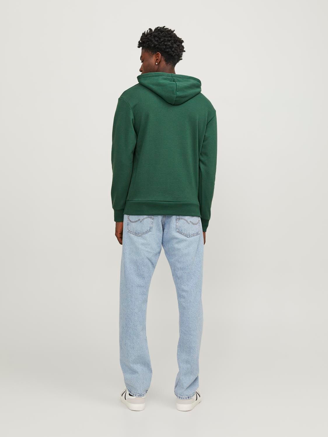 Jack & Jones Logo Hoodie -Dark Green - 12236513