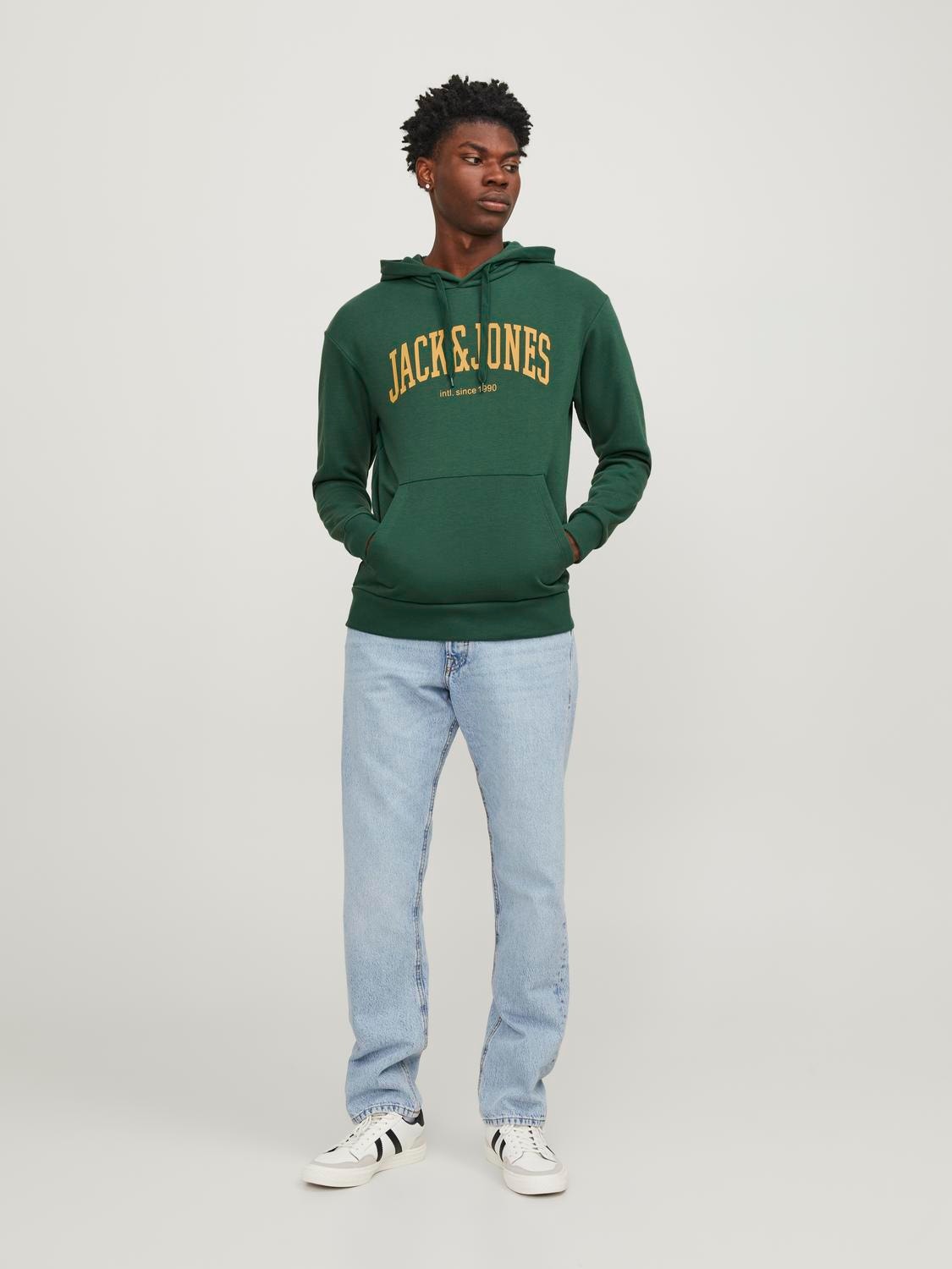 Jack & Jones Logó Kapucnis felső -Dark Green - 12236513