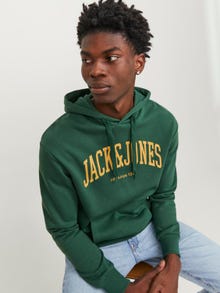 Jack & Jones Logo Mikina s kapucí -Dark Green - 12236513