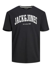 Jack & Jones Logo Kruhový výstřih Tričko -Black - 12236514