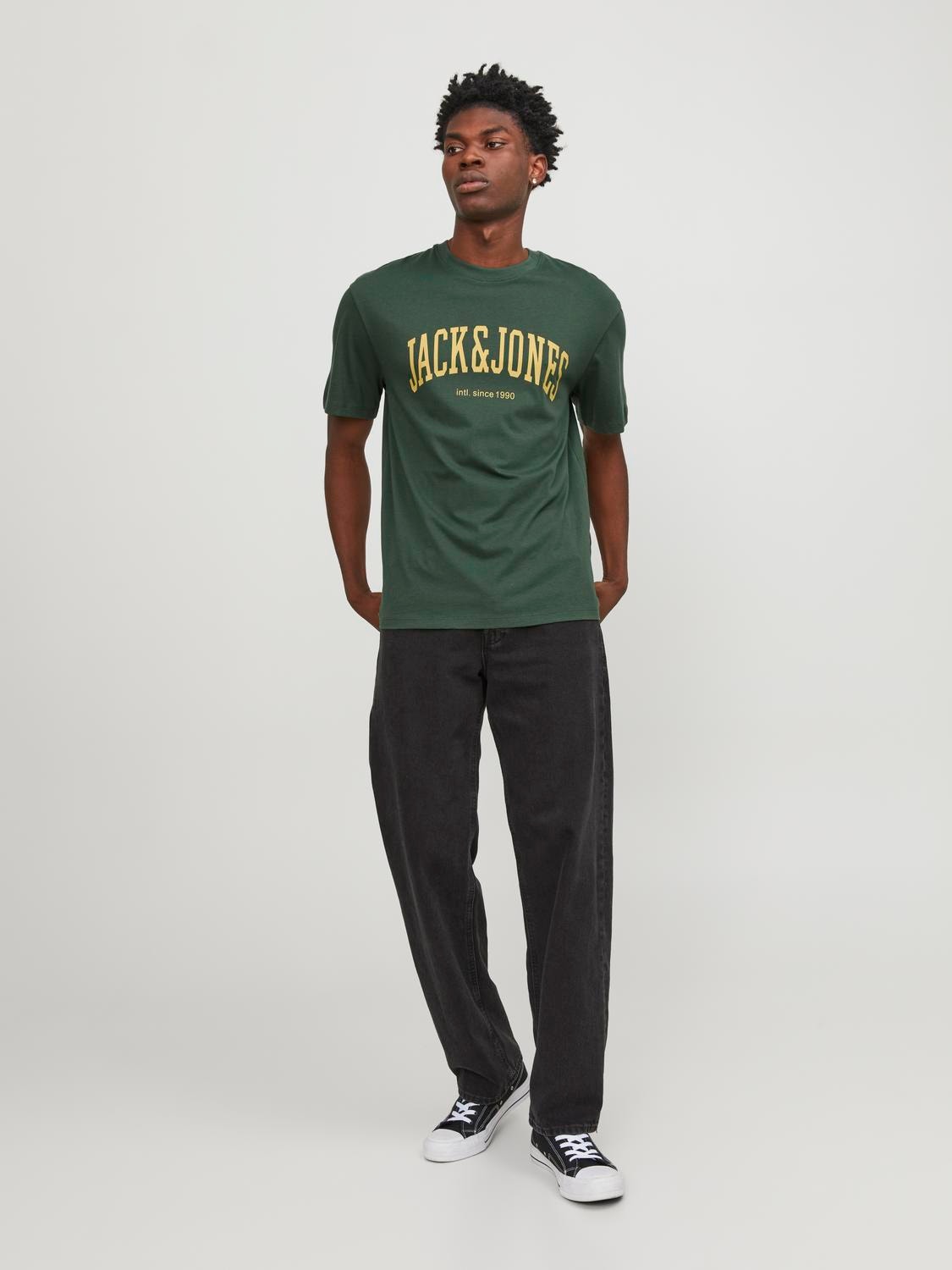 Jack & Jones Logo Rundhals T-shirt -Dark Green - 12236514