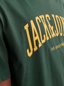 Jack & Jones Logo Kruhový výstřih Tričko -Dark Green - 12236514