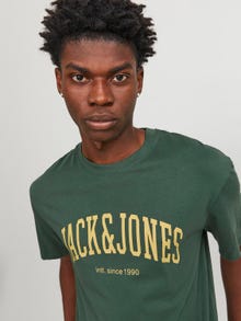 Jack & Jones Logo Crew neck T-shirt -Dark Green - 12236514