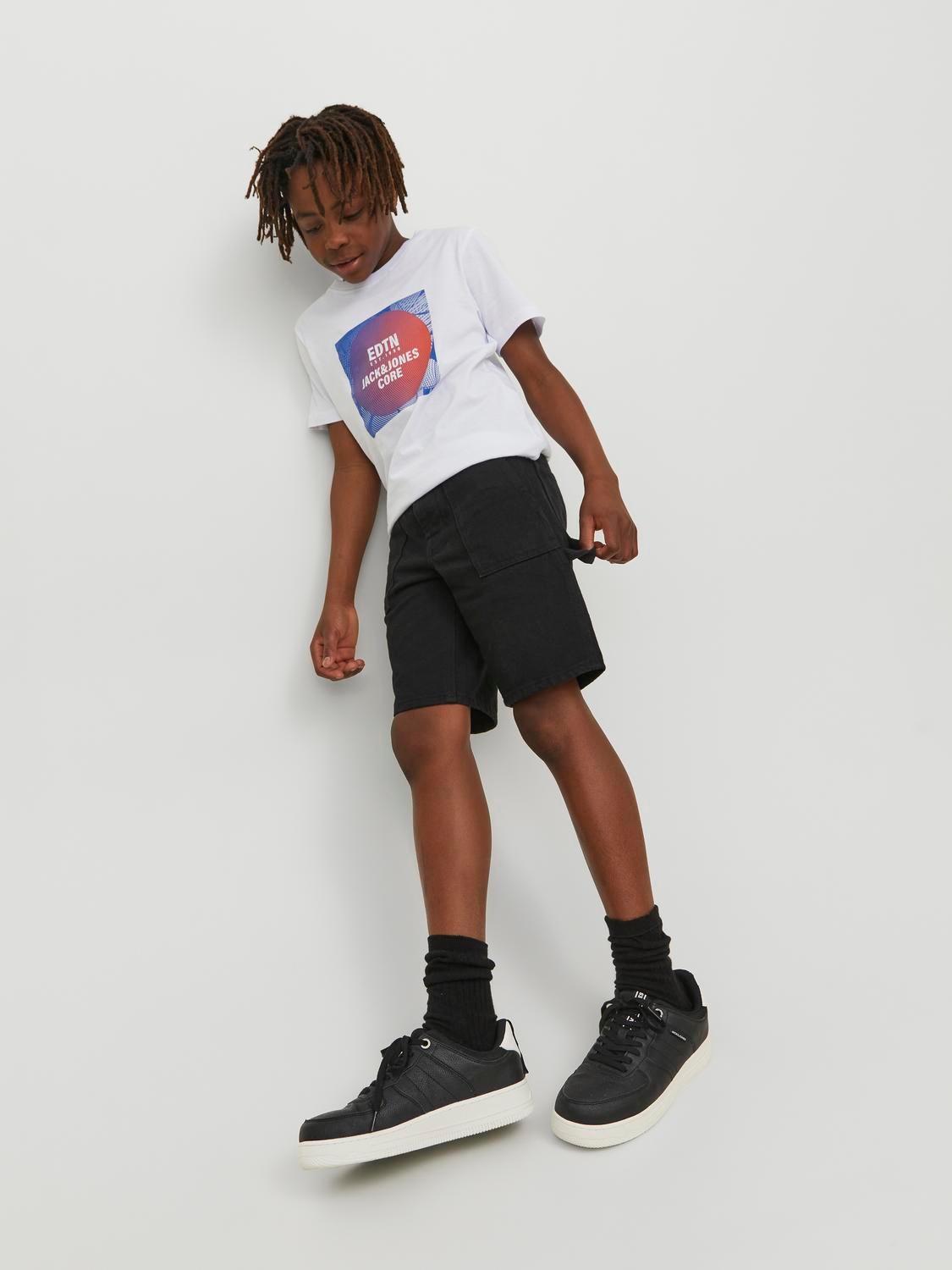 Jack & Jones Loose Fit Cargo shorts Voor jongens -Black Denim - 12236525