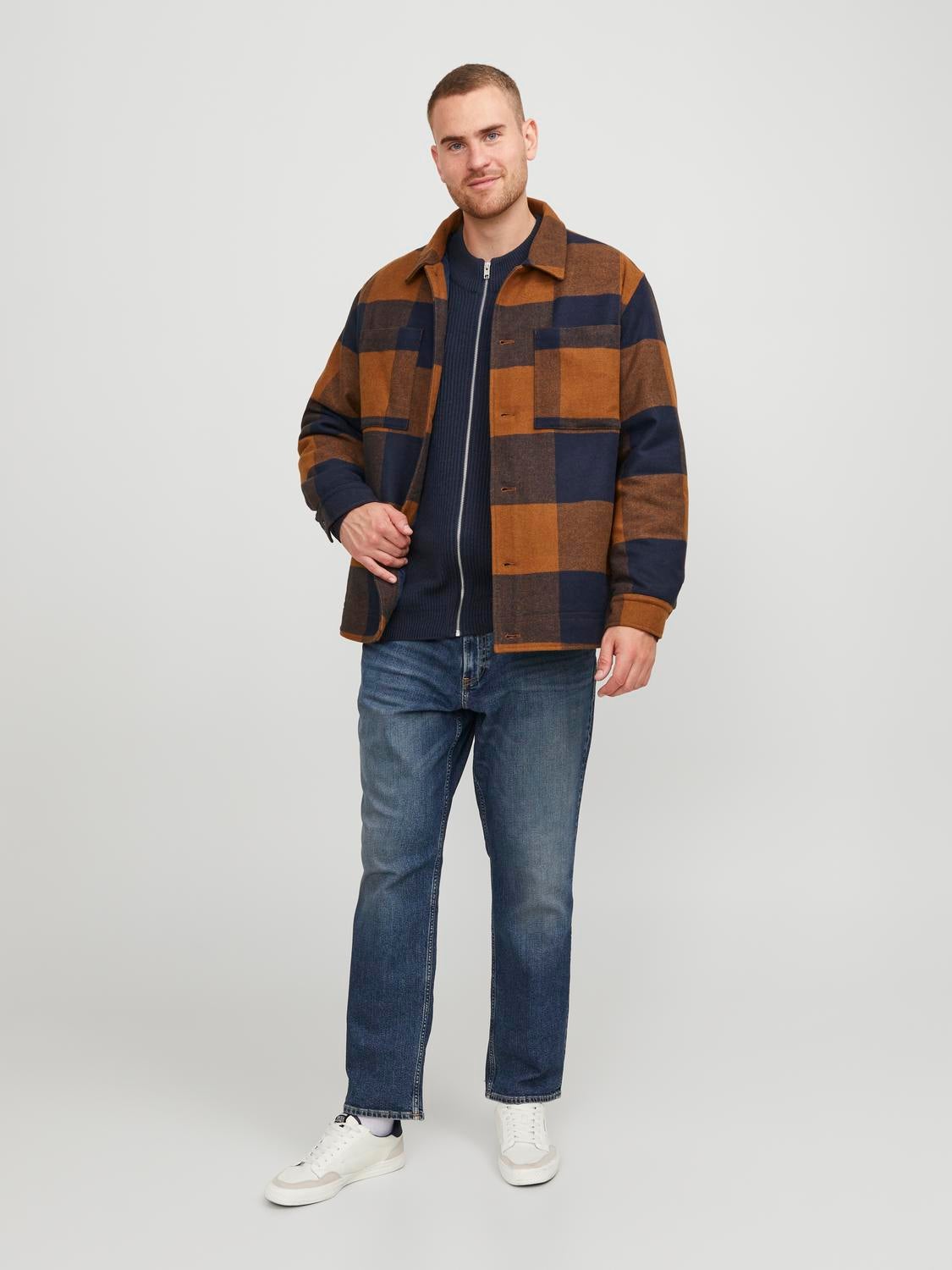 Plus size store flannel cardigan