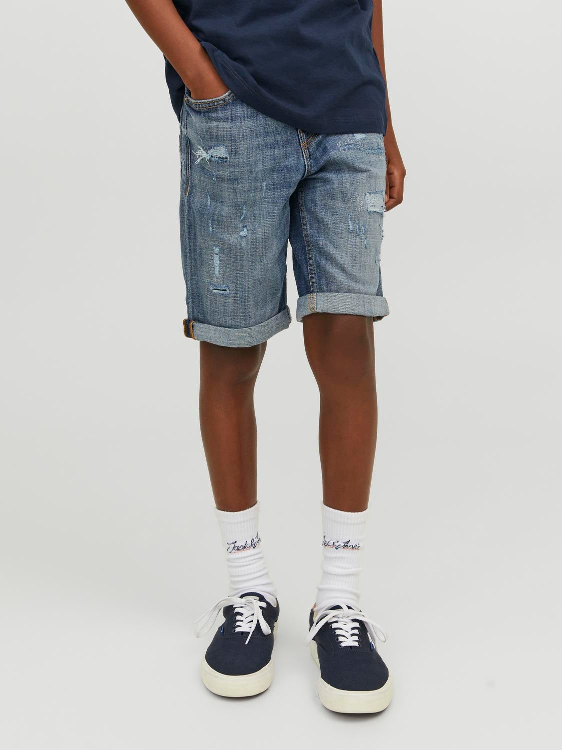 Jack & Jones Denim Blue Junior Rick Denim Shorts | Shop the latest fashion  online @ DV8