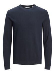 Jack & Jones Enfärgat Crewneck Stickad tröja -Black - 12236766