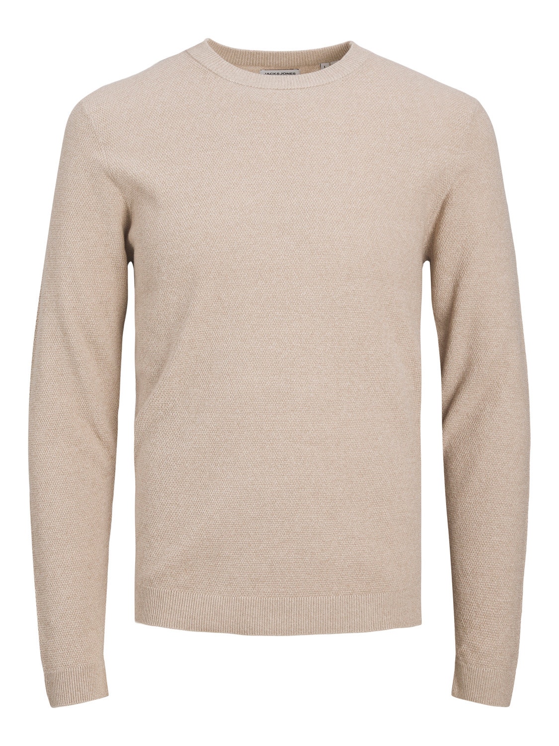 Jack & Jones Enfärgat Crewneck Stickad tröja -Crockery - 12236766