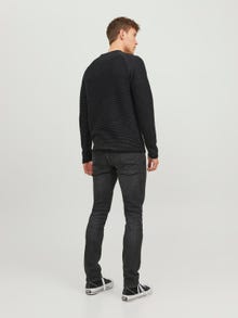 Jack & Jones Melanž Svetr s okrouhlým výstřihem -Black - 12236772