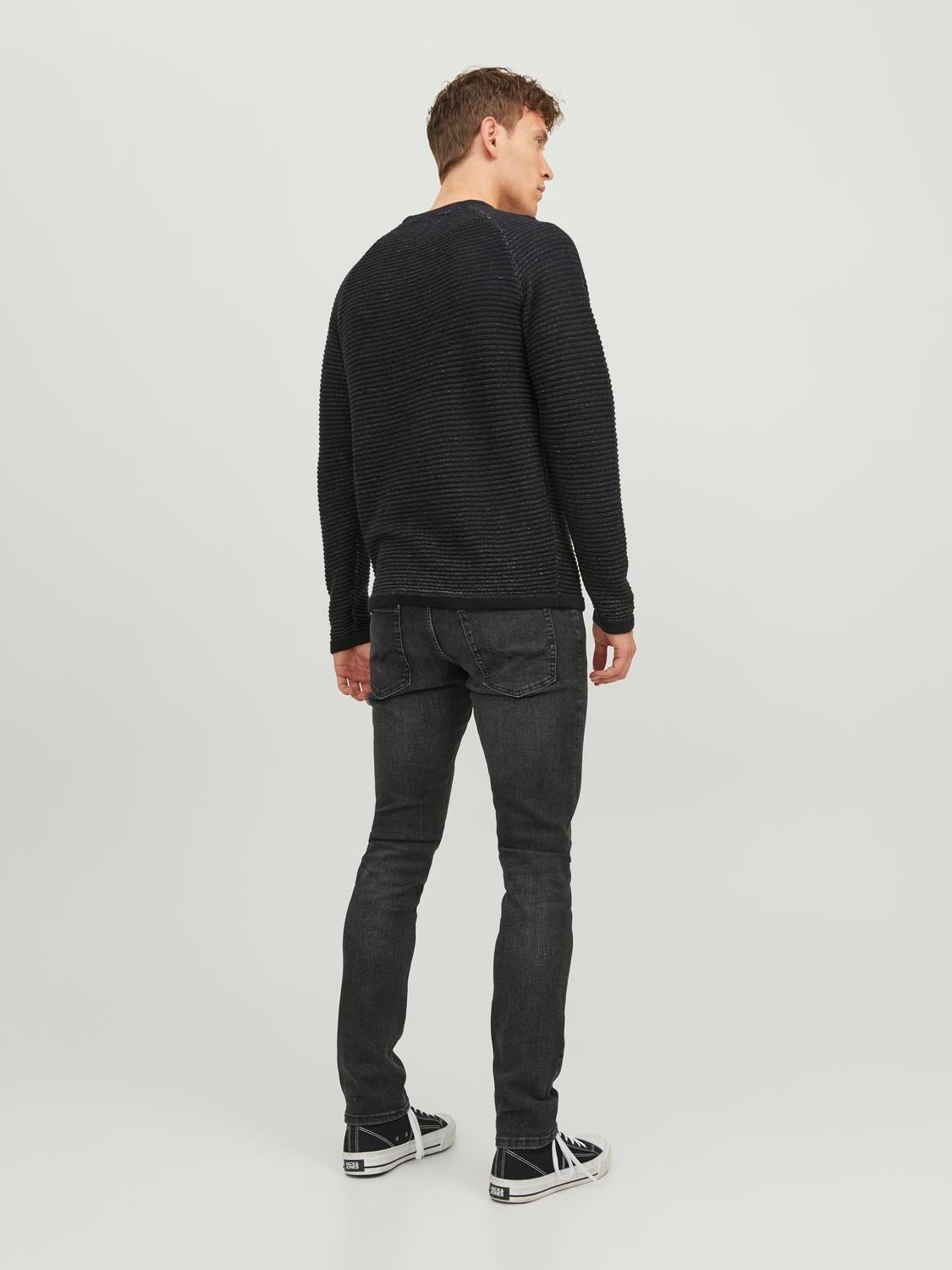 Jack & Jones Meliert Strickpullover mit Rundhals -Black - 12236772