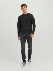 Jack & Jones Melanž Svetr s okrouhlým výstřihem -Black - 12236772