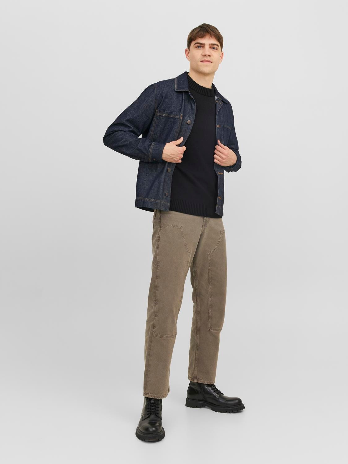 Jack & Jones Pull en maille à col rond -Black - 12236774