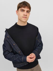 Jack & Jones Ühevärviline Meeskonnakaelusega džemper -Black - 12236774