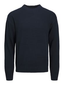 Jack & Jones Enfärgat Crewneck Stickad tröja -Navy Blazer - 12236774