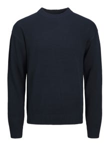 Jack & Jones Gładki Sweter z dzianiny z okrągłym dekoltem -Navy Blazer - 12236774