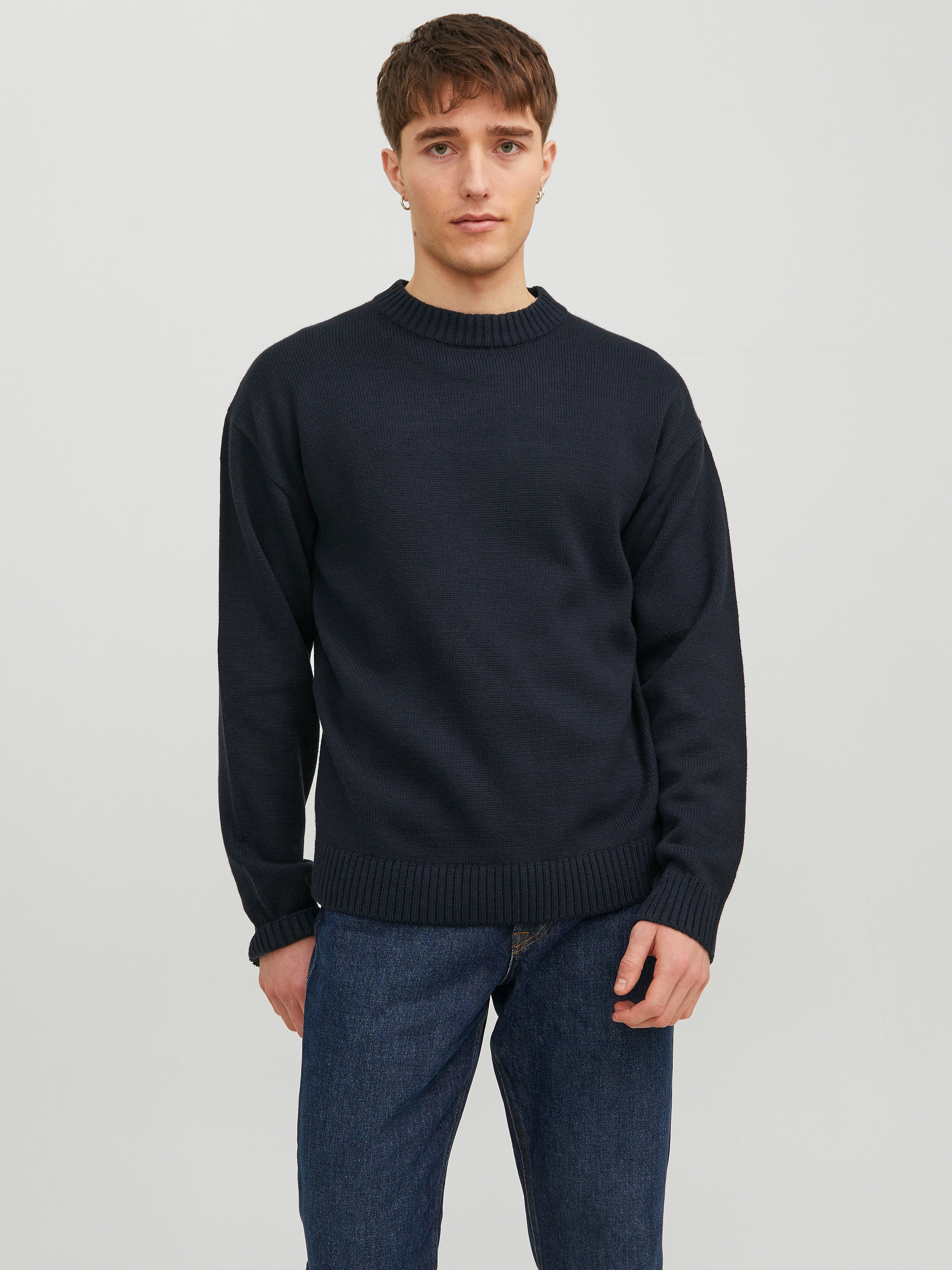 Maglione Jack &amp; Jones Uomo - Lavorato A Maglia, Compo: 50% Cotone, 35% Cotone Riciclato, 15% Poliestere
