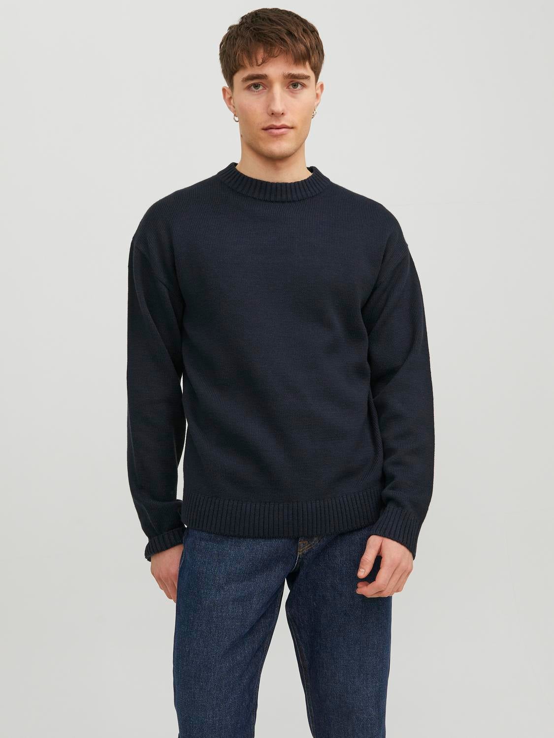 Mens blue crew neck 2024 jumper