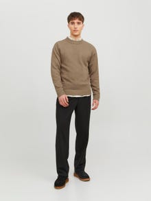 Jack & Jones Ensfarvet Striktrøje med rund hals -Otter - 12236774