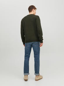 Jack & Jones Ensfarvet Striktrøje med rund hals -Rosin - 12236774