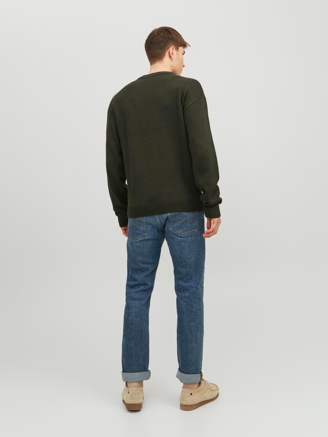 Jack & Jones Ensfarvet Striktrøje med rund hals -Rosin - 12236774