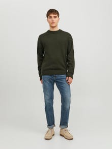 Jack & Jones Ensfarvet Striktrøje med rund hals -Rosin - 12236774