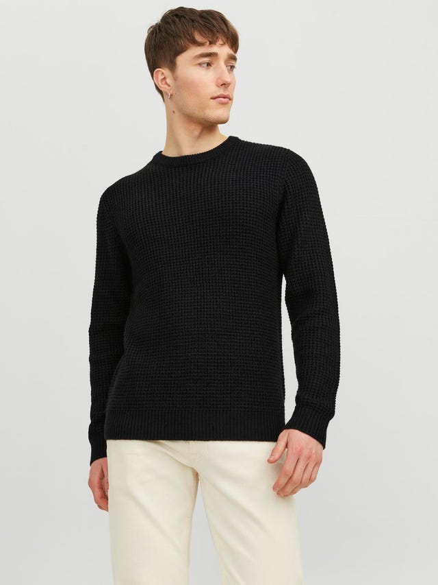 Jack & Jones Enfärgat Crewneck Stickad tröja - 12236776