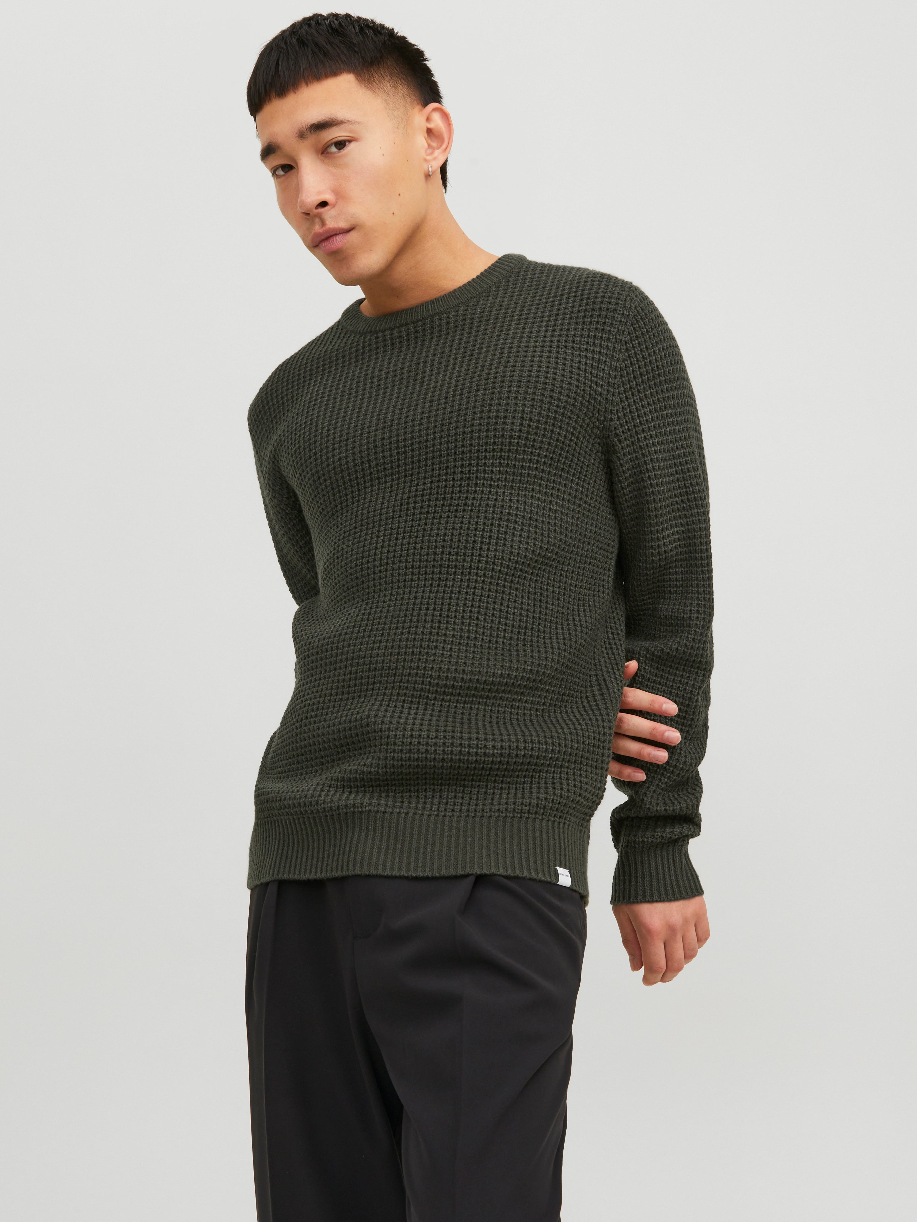 JACK & JONES Pull Maille Col V 100% Coton - Tricot Confortable Et Respirant Pour Homme