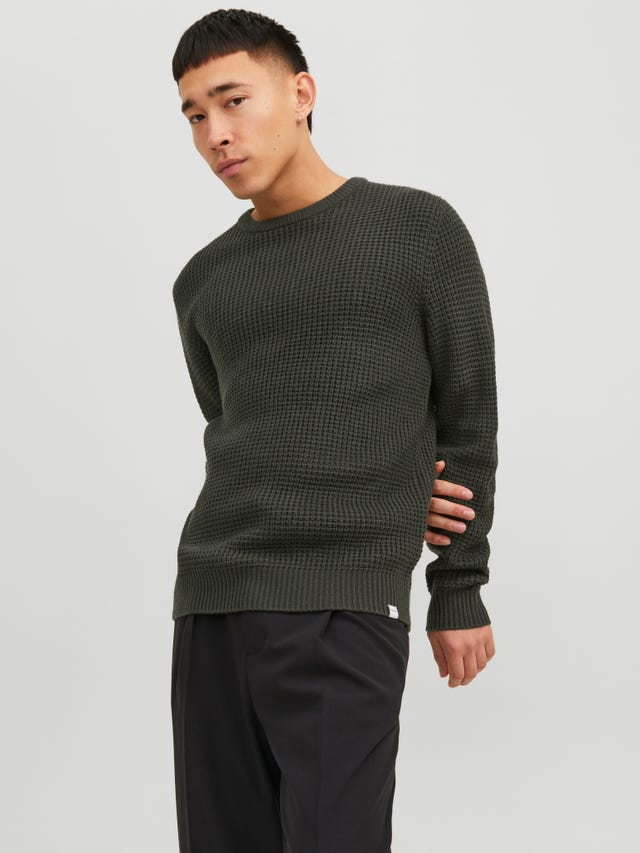 JACK & JONES Pull Maille Col V 100% Coton - Tricot Confortable Et Respirant Pour Homme