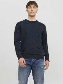 Jack & Jones Melange Crew Neck Jumper -Navy Blazer - 12236792