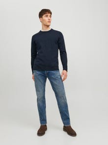 Jack & Jones Melange Crew Neck Jumper -Navy Blazer - 12236792